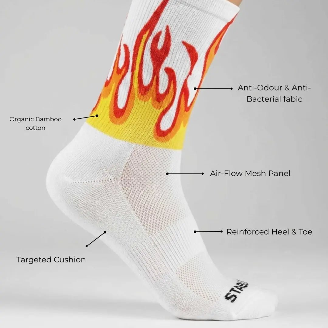 Purple Flames Crew Socks