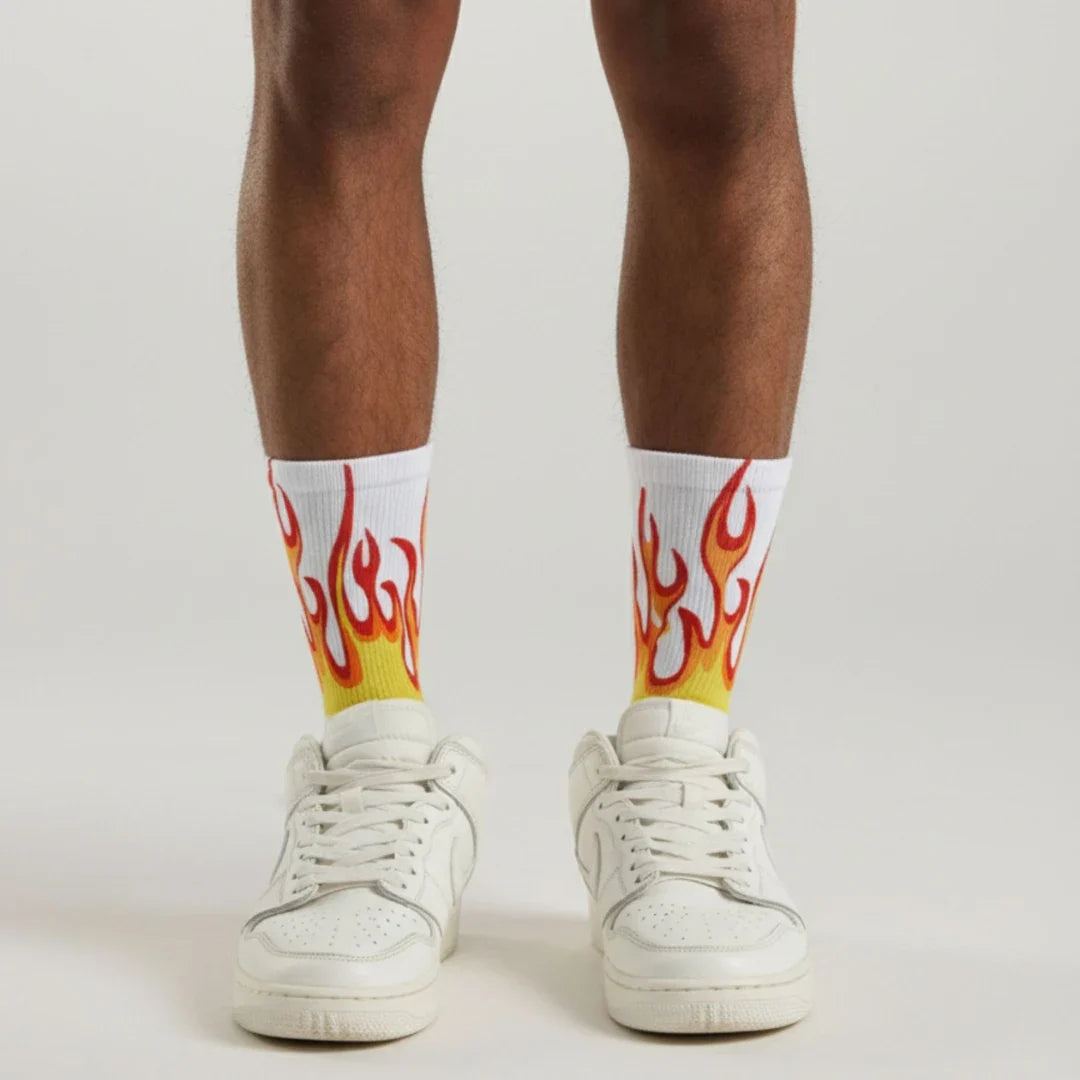 Vintage Flames Crew Socks