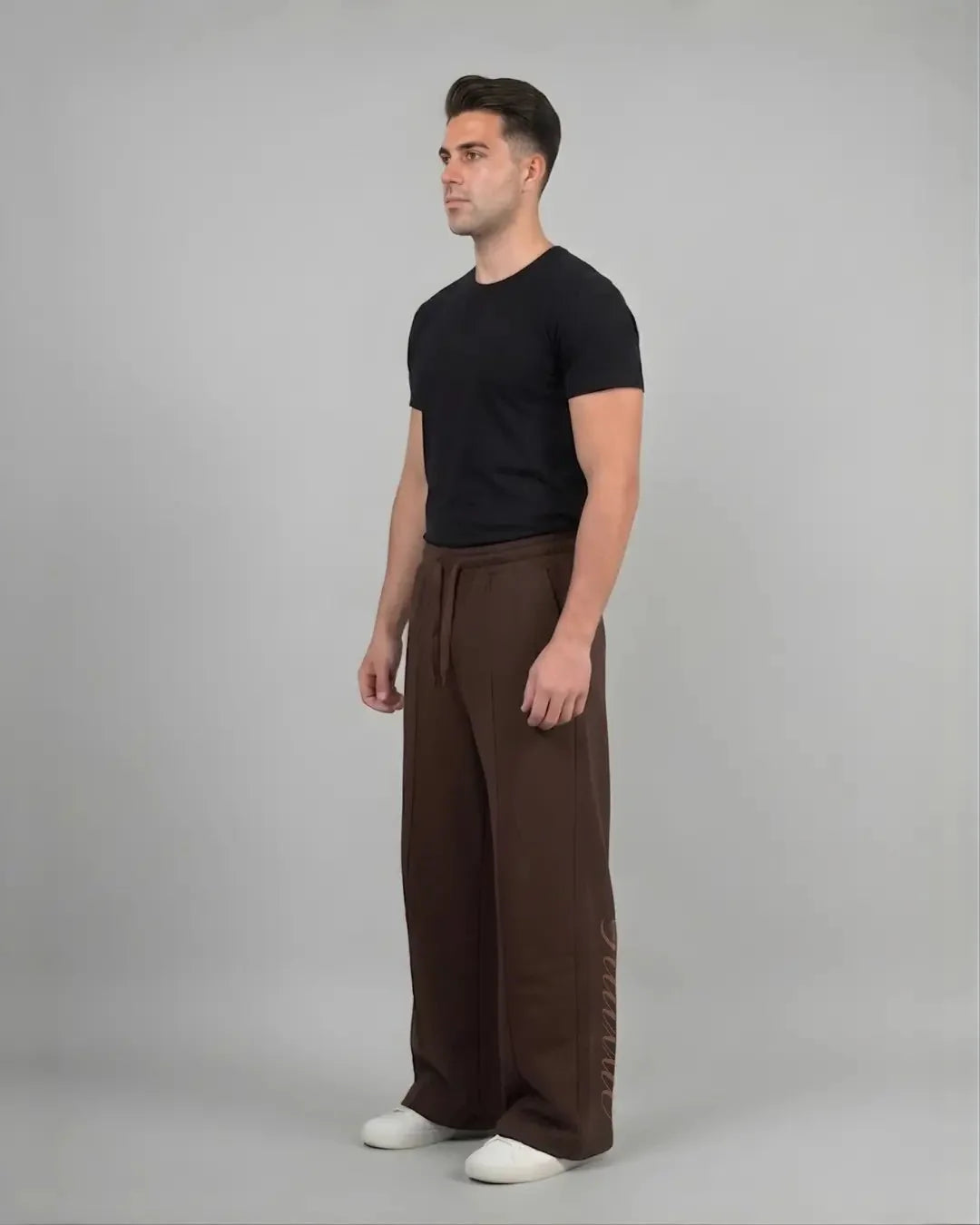 Wide Leg Lounge Pants - Coffee BrownTauxxic