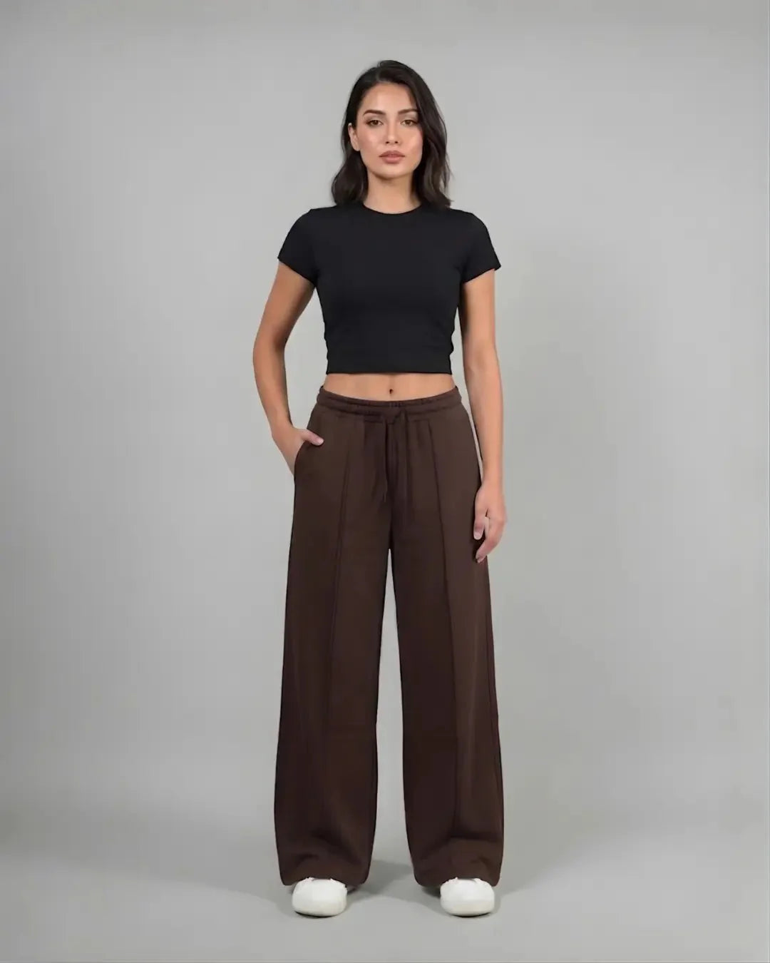 Wide Leg Lounge Pants - Coffee BrownTauxxic