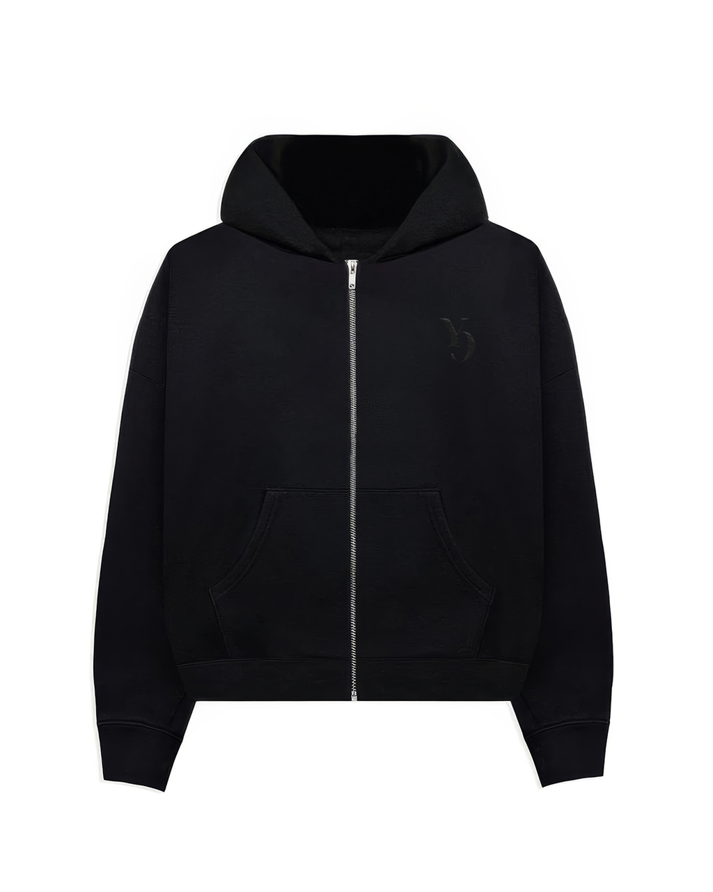 ZIPPER HOODIE - BLACK
