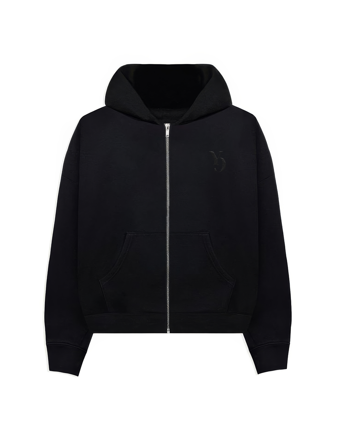 ZIPPER HOODIE - BLACK